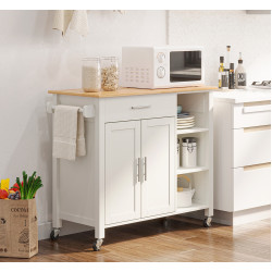 Сервировочная тележка Homcom 801-150WT (White/Natural) Thumb
