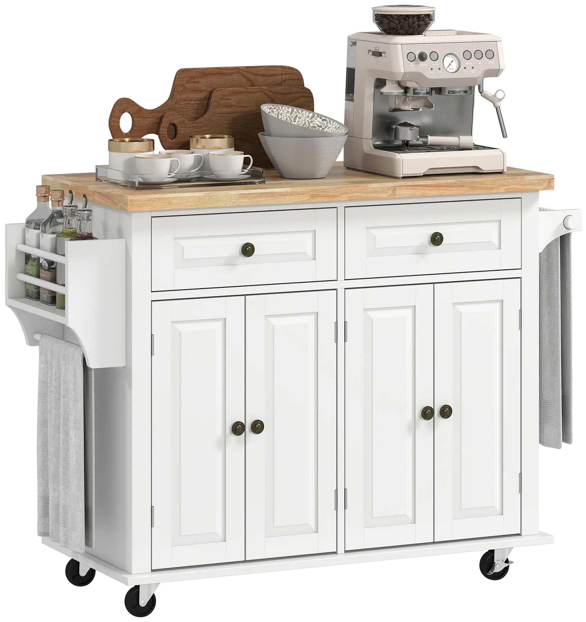 Carucior de servire Homcom 801-161WT (White) - 2