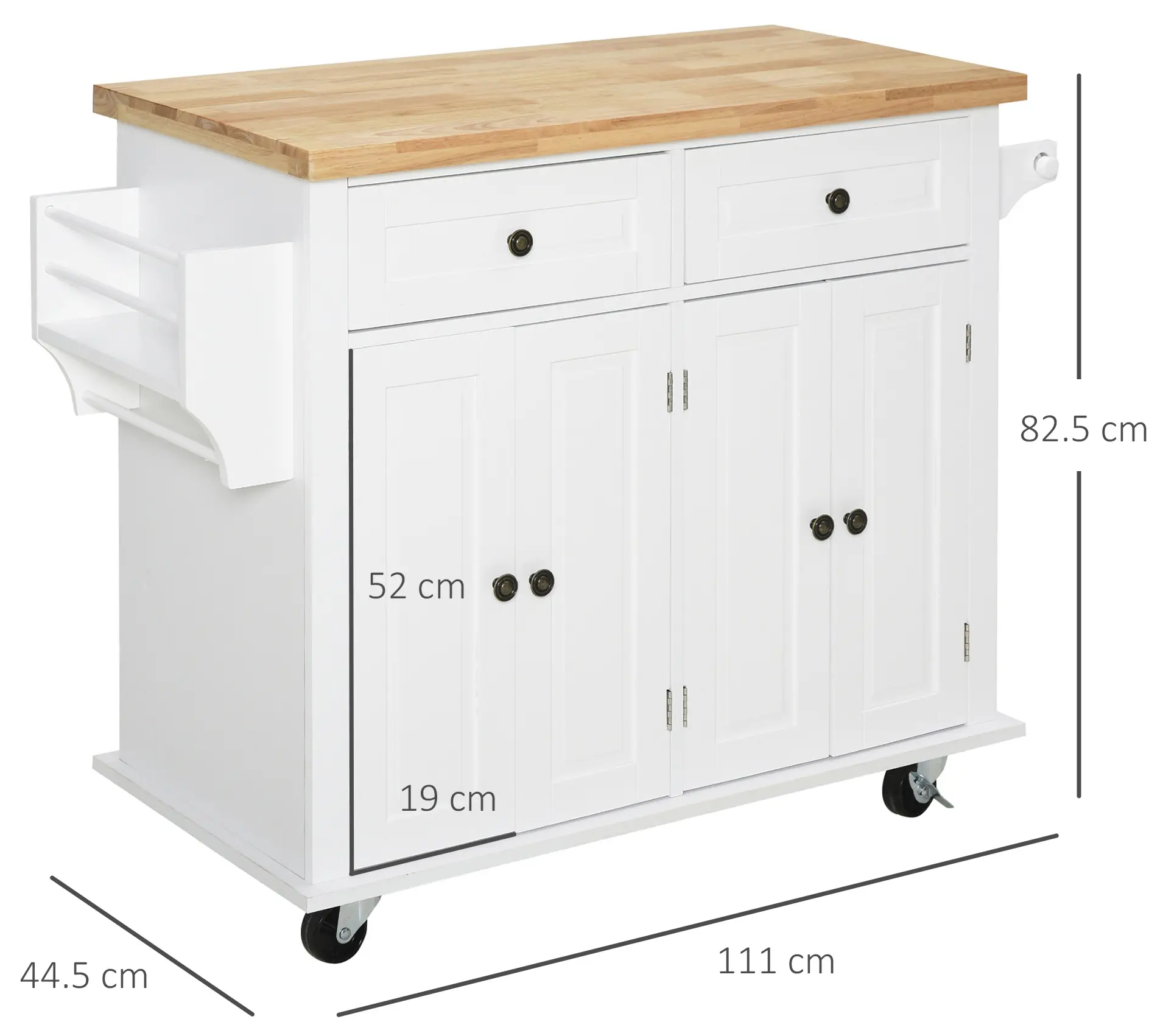 Carucior de servire Homcom 801-161WT (White) - 4