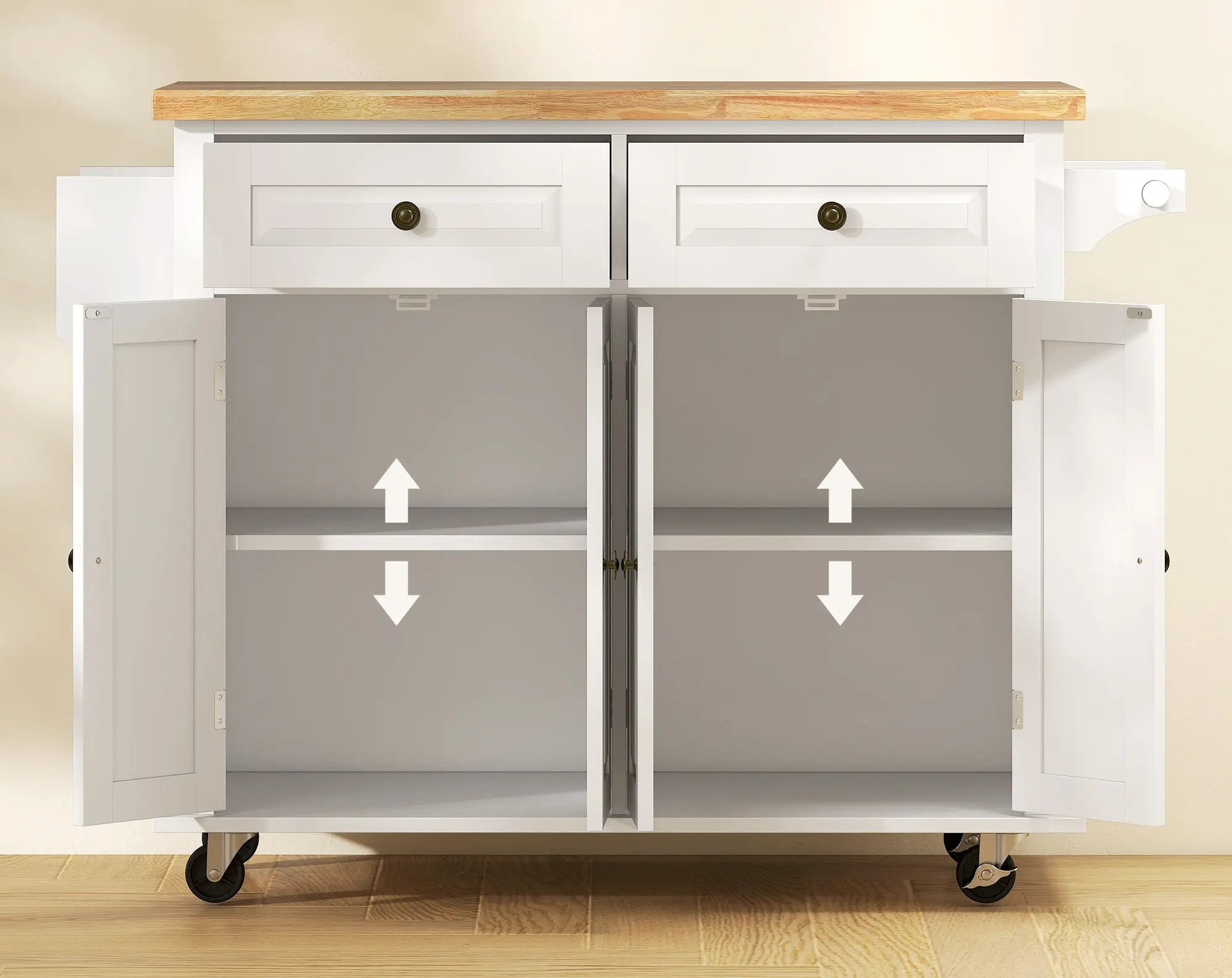Carucior de servire Homcom 801-161WT (White) - 5