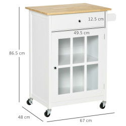 Сервировочная тележка Homcom 801-175 (White/Natural) Thumb