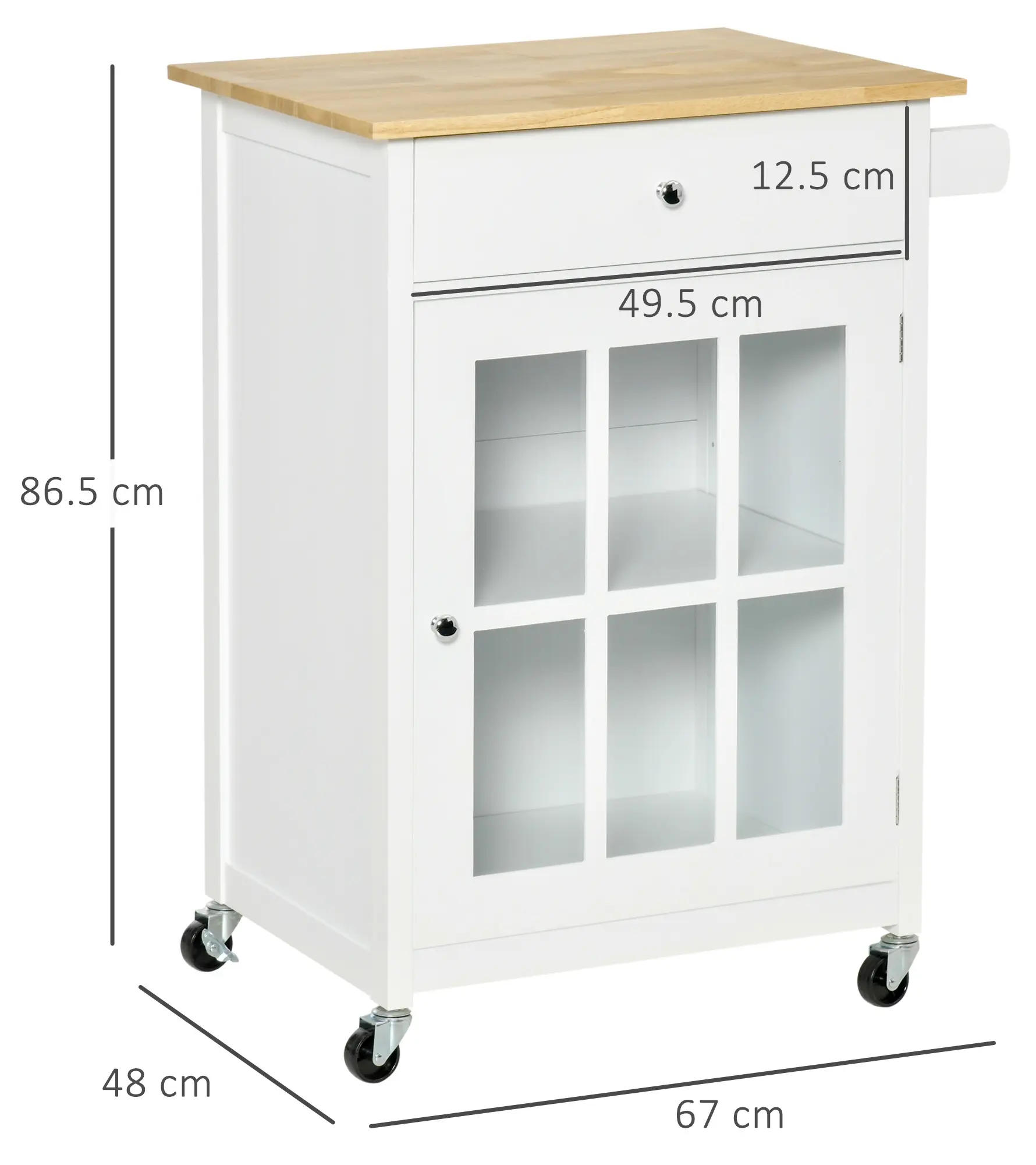 Сервировочная тележка Homcom 801-175 (White/Natural) - 3