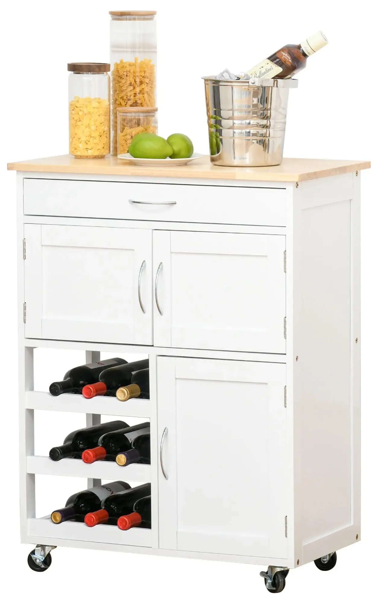 Сервировочная тележка Homcom 801-179 (White/Natural) - 2