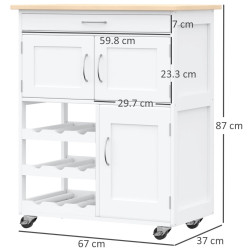 Сервировочная тележка Homcom 801-179 (White/Natural) Thumb