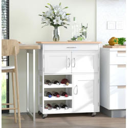 Сервировочная тележка Homcom 801-179 (White/Natural) Thumb