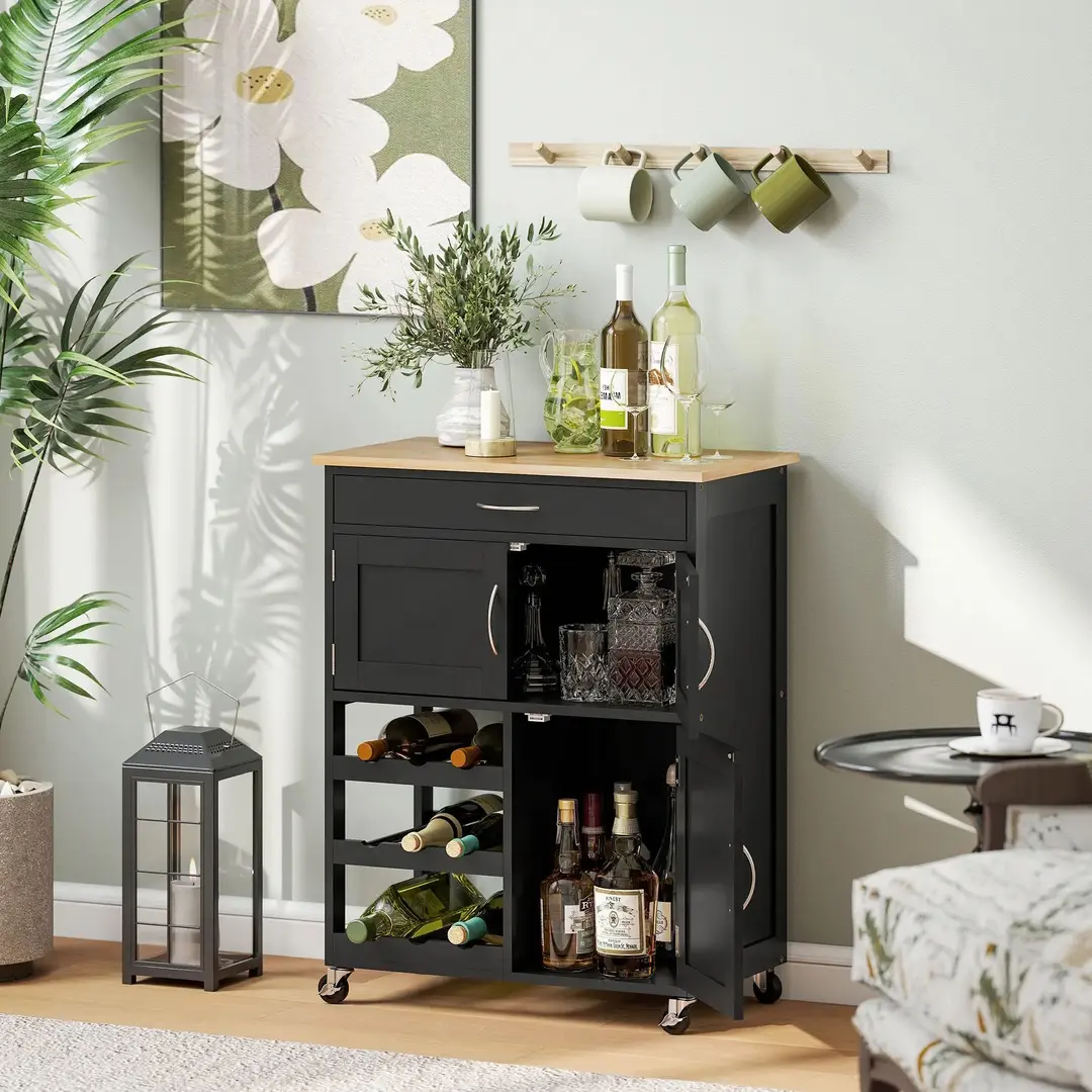 Сервировочная тележка Homcom 801-179V80BK (Black)