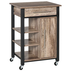 Сервировочная тележка Homcom 801-180 (Oak/Black) Thumb