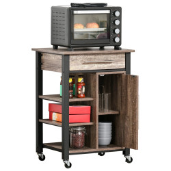 Сервировочная тележка Homcom 801-180 (Oak/Black) Thumb