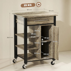 Сервировочная тележка Homcom 801-180 (Oak/Black) Thumb