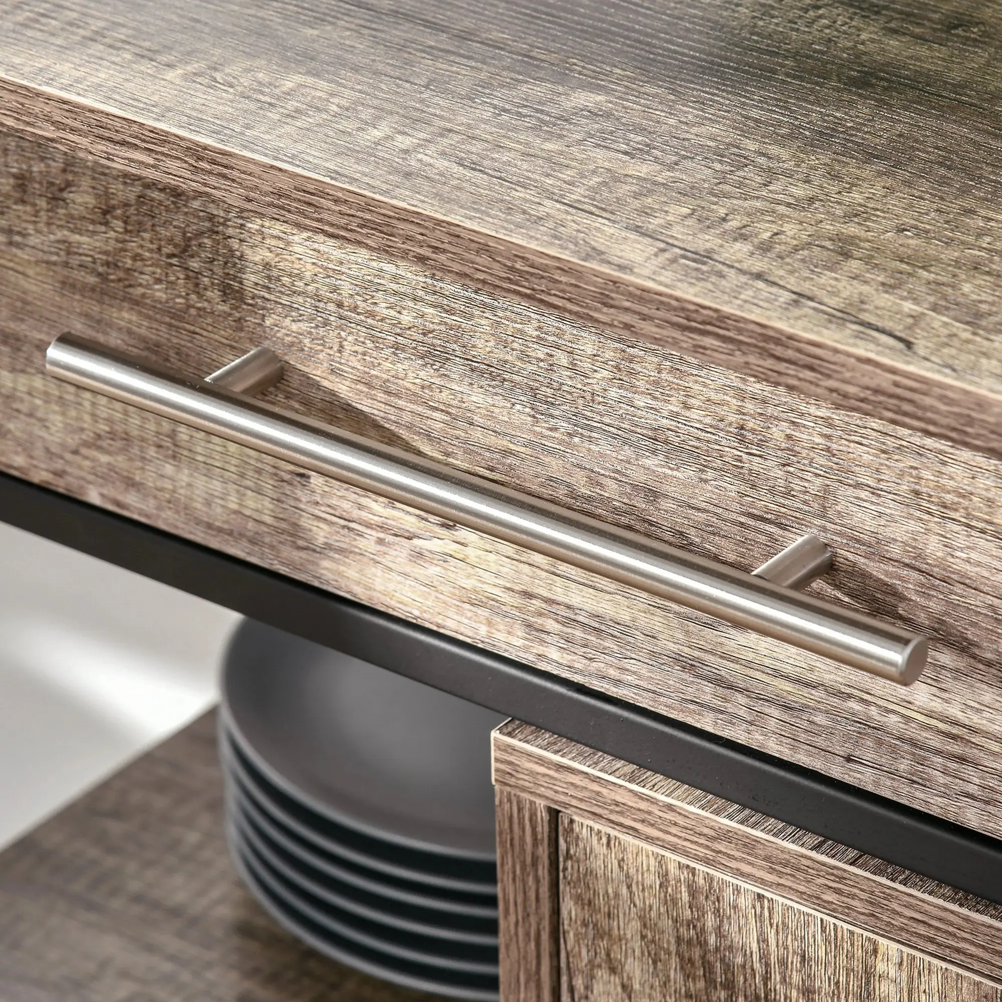 Сервировочная тележка Homcom 801-180 (Oak/Black) - 9
