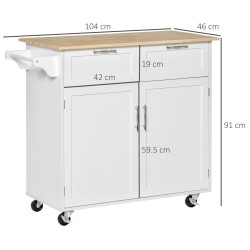 Сервировочная тележка Homcom 801-203 (White/Natural) Thumb
