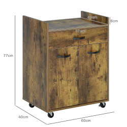 Сервировочная тележка Homcom 801-209V80RB (Rustic Brown) Thumb