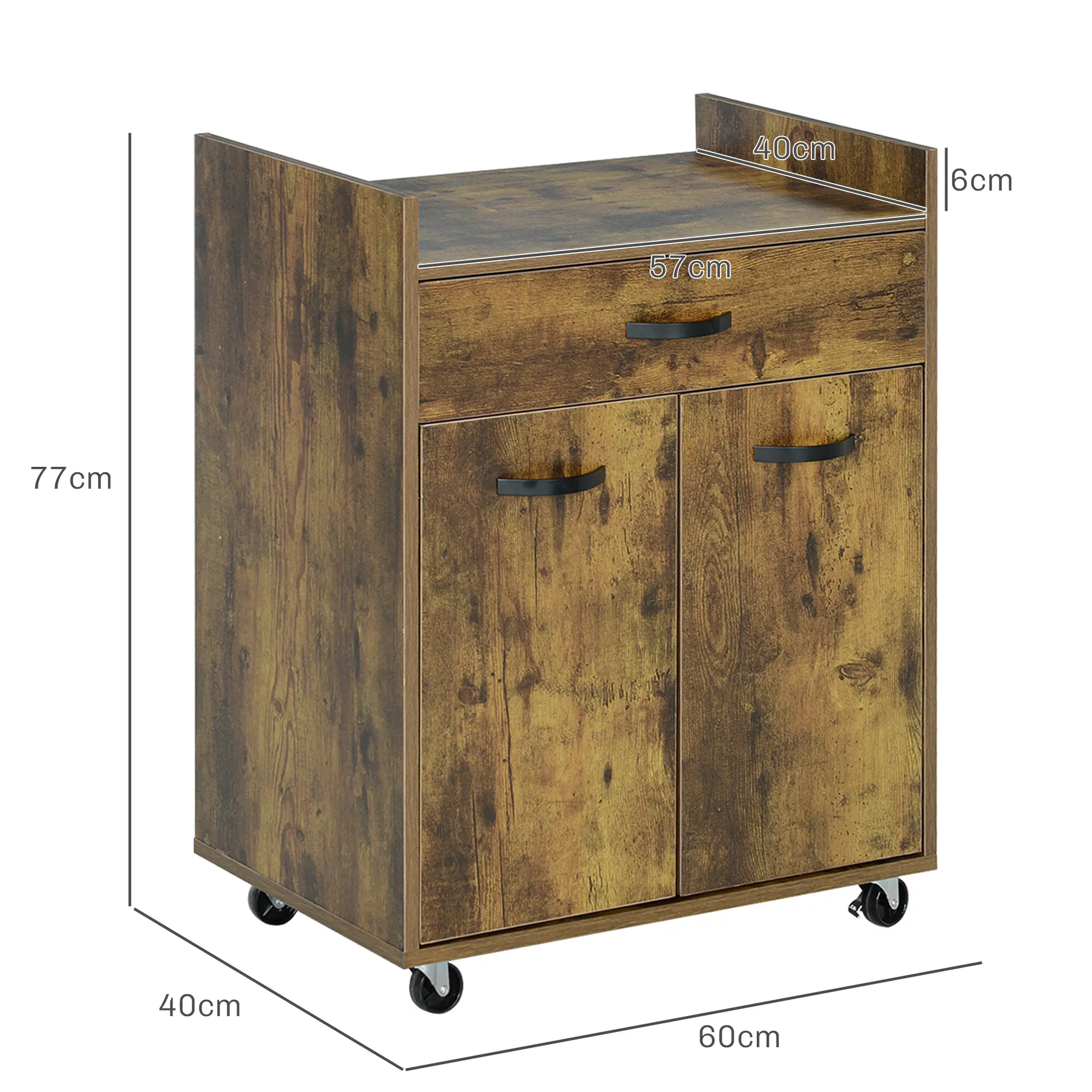 Сервировочная тележка Homcom 801-209V80RB (Rustic Brown) - 5