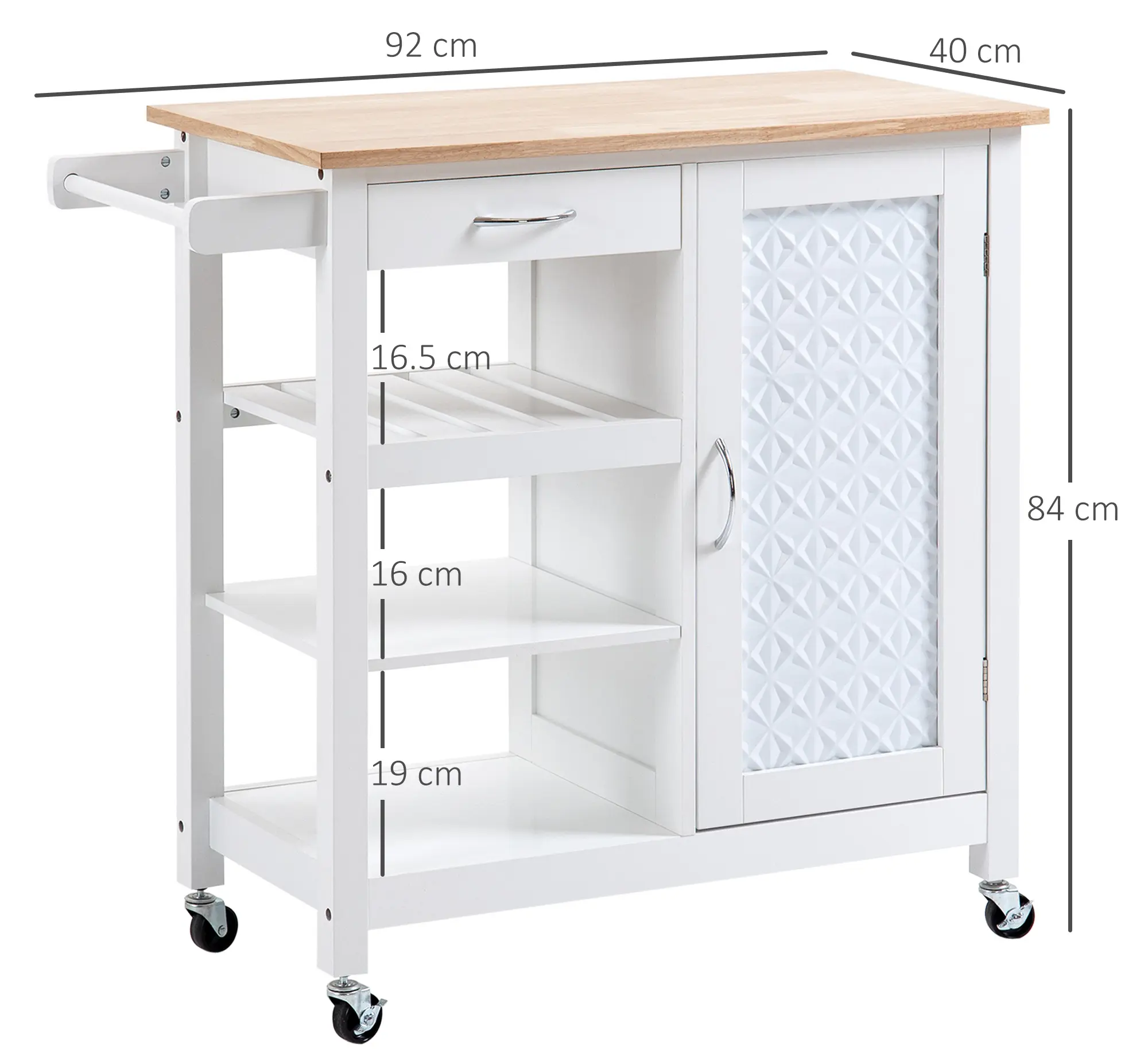Сервировочная тележка Homcom 801-210 (White) - 3
