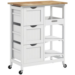 Сервировочная тележка Homcom 801-213V81WT (White/Natural) Thumb