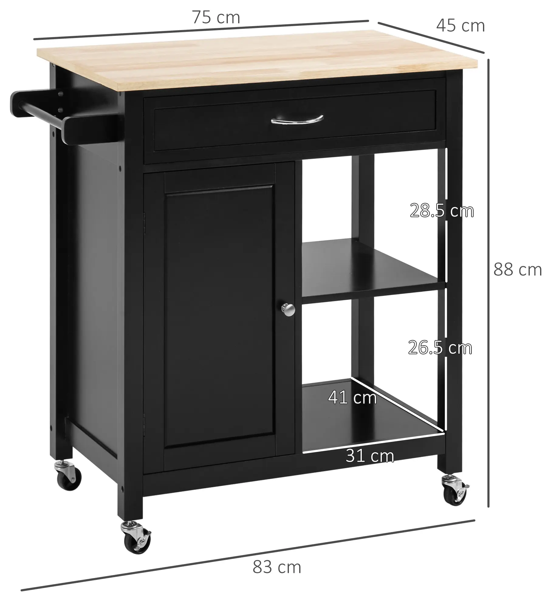 Сервировочная тележка Homcom 801-214 (Black) - 3