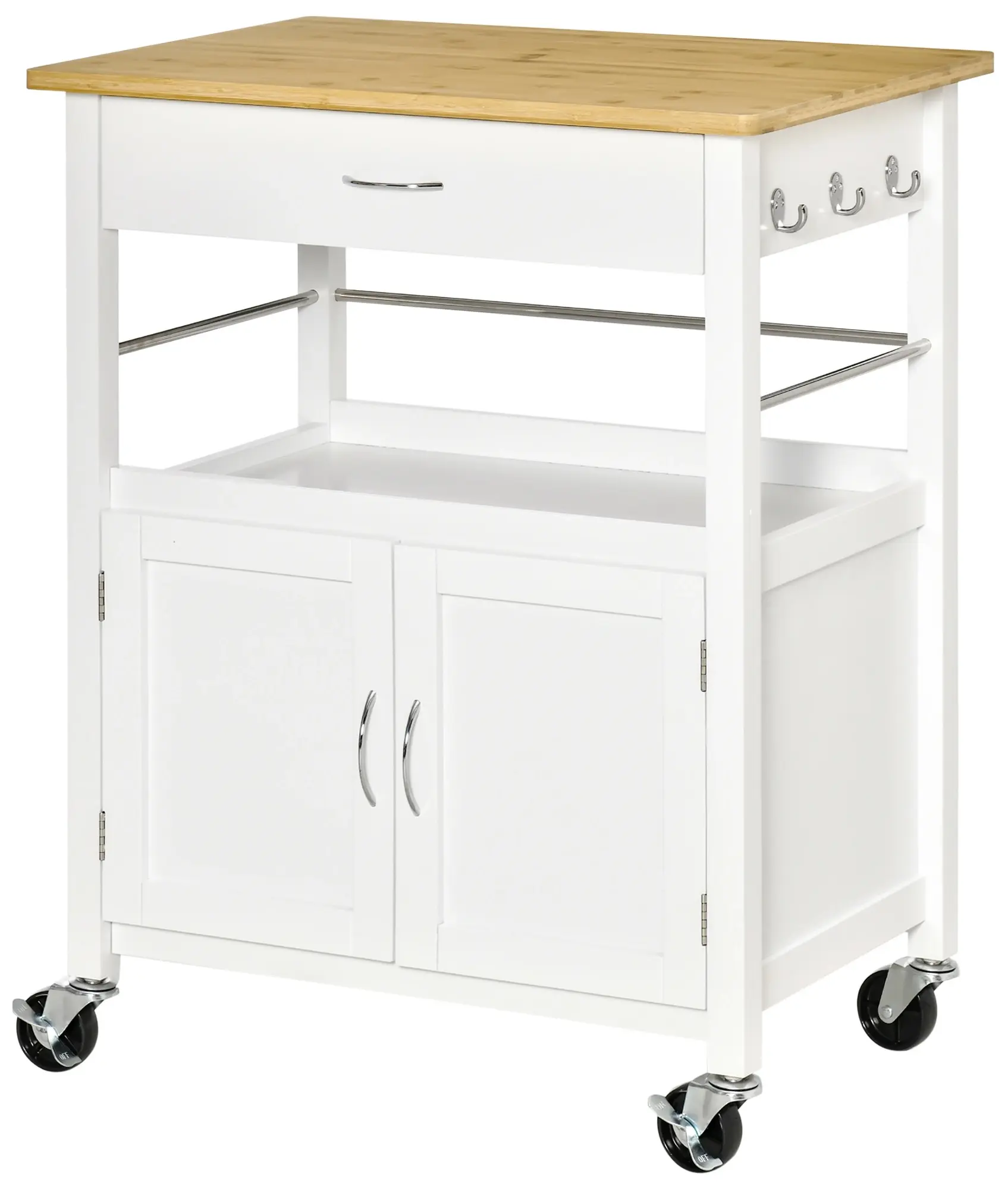 Сервировочная тележка Homcom 801-215 (White/Natural) - 2