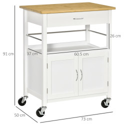 Сервировочная тележка Homcom 801-215 (White/Natural) Thumb