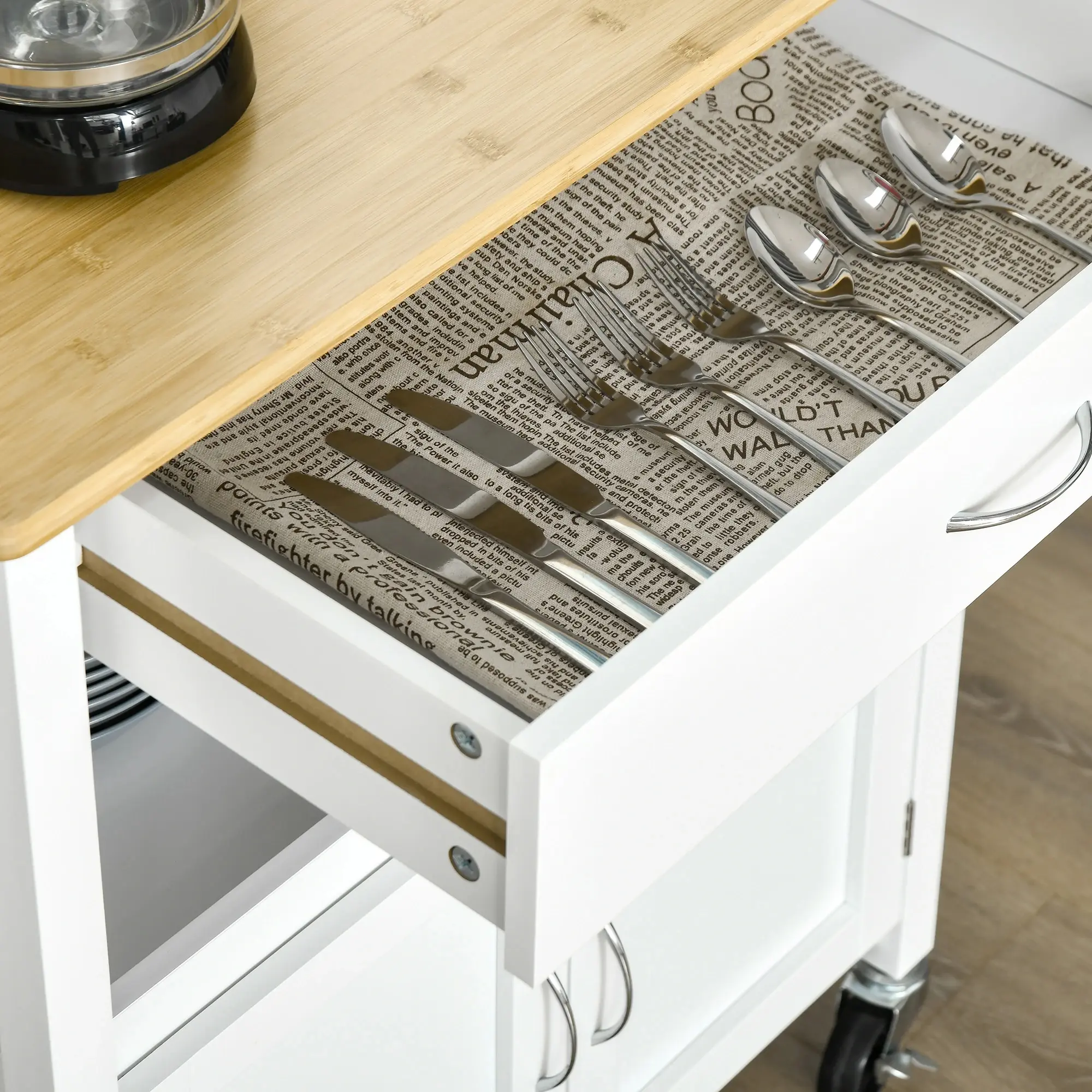 Сервировочная тележка Homcom 801-215 (White/Natural) - 4