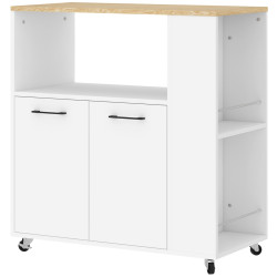 Сервировочная тележка Homcom 801-337V00WT (White/Oak) Thumb