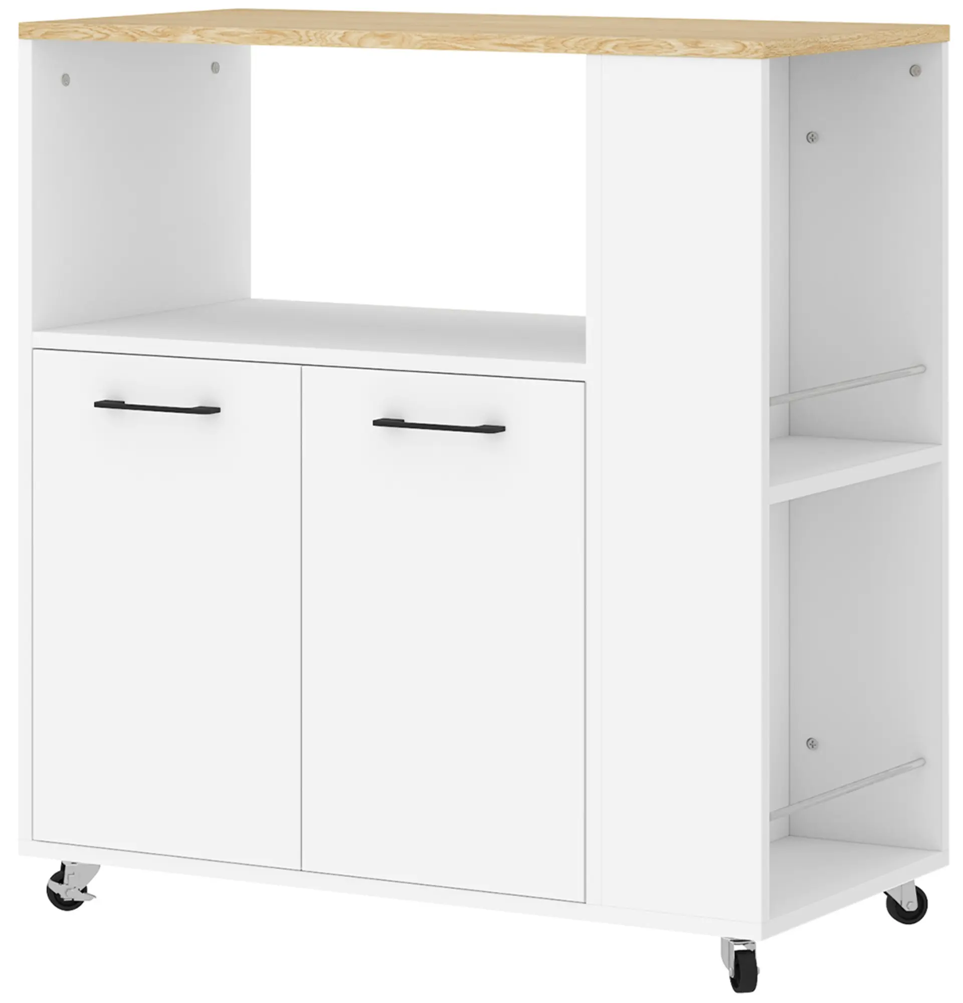Сервировочная тележка Homcom 801-337V00WT (White/Oak) - 3
