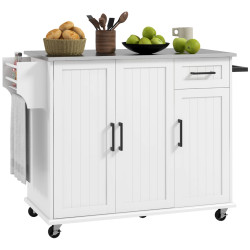 Сервировочная тележка Homcom 801-341V80WT (White/Silver) Thumb