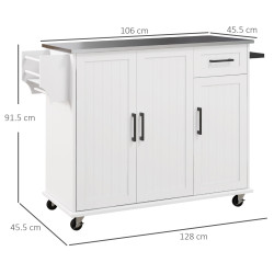 Сервировочная тележка Homcom 801-341V80WT (White/Silver) Thumb