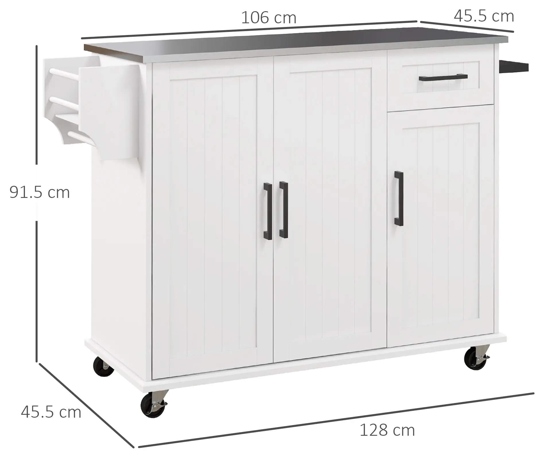 Сервировочная тележка Homcom 801-341V80WT (White/Silver) - 5