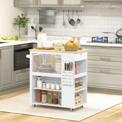 Сервировочная тележка Homcom 801-371V80WT (White)