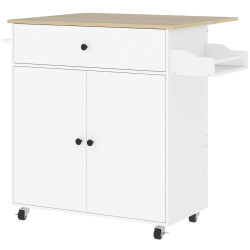 Сервировочная тележка Homcom 801-376V90WT (White/Oak) Thumb