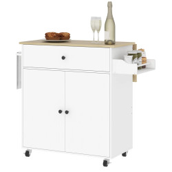 Сервировочная тележка Homcom 801-376V90WT (White/Oak) Thumb