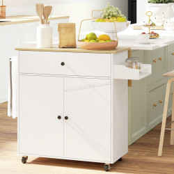Сервировочная тележка Homcom 801-376V90WT (White/Oak)