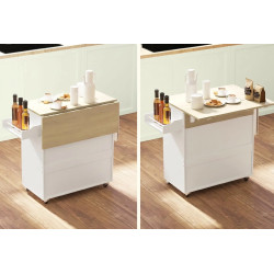 Сервировочная тележка Homcom 801-376V90WT (White/Oak) Thumb