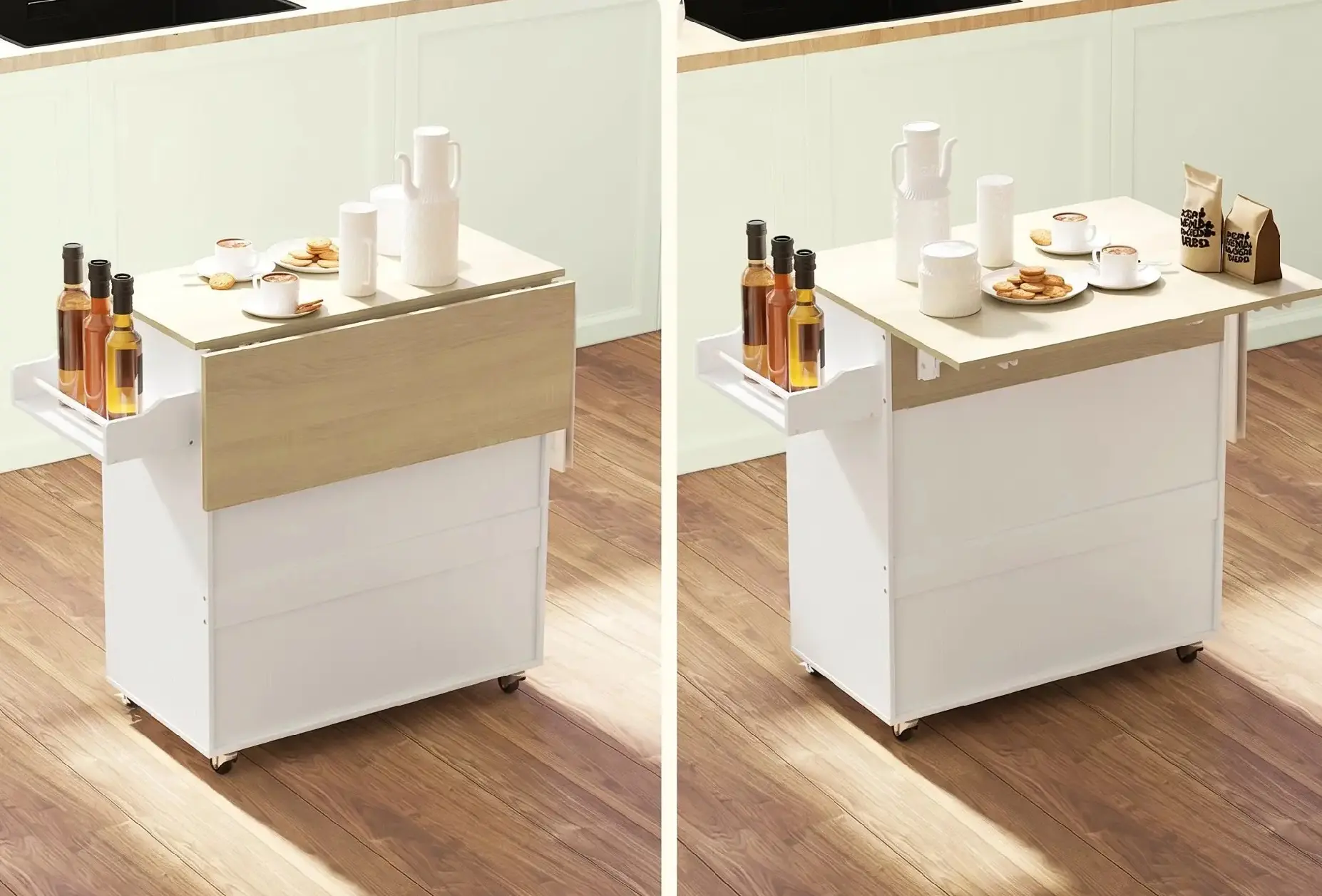 Сервировочная тележка Homcom 801-376V90WT (White/Oak) - 5
