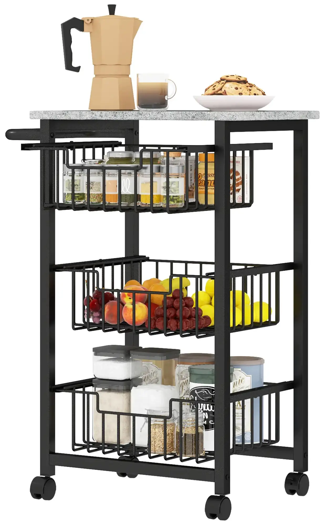 Сервировочная тележка Homcom 801-379V00LG (Black/Light Grey) - 3