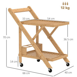 Сервировочная тележка Homcom 801-383V00ND (Natural) Thumb