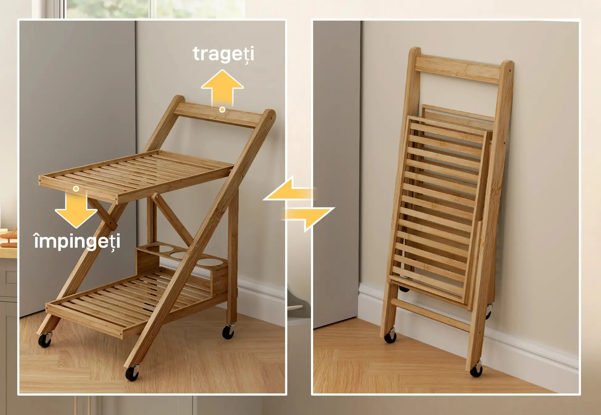 Сервировочная тележка Homcom 801-383V00ND (Natural) - 5