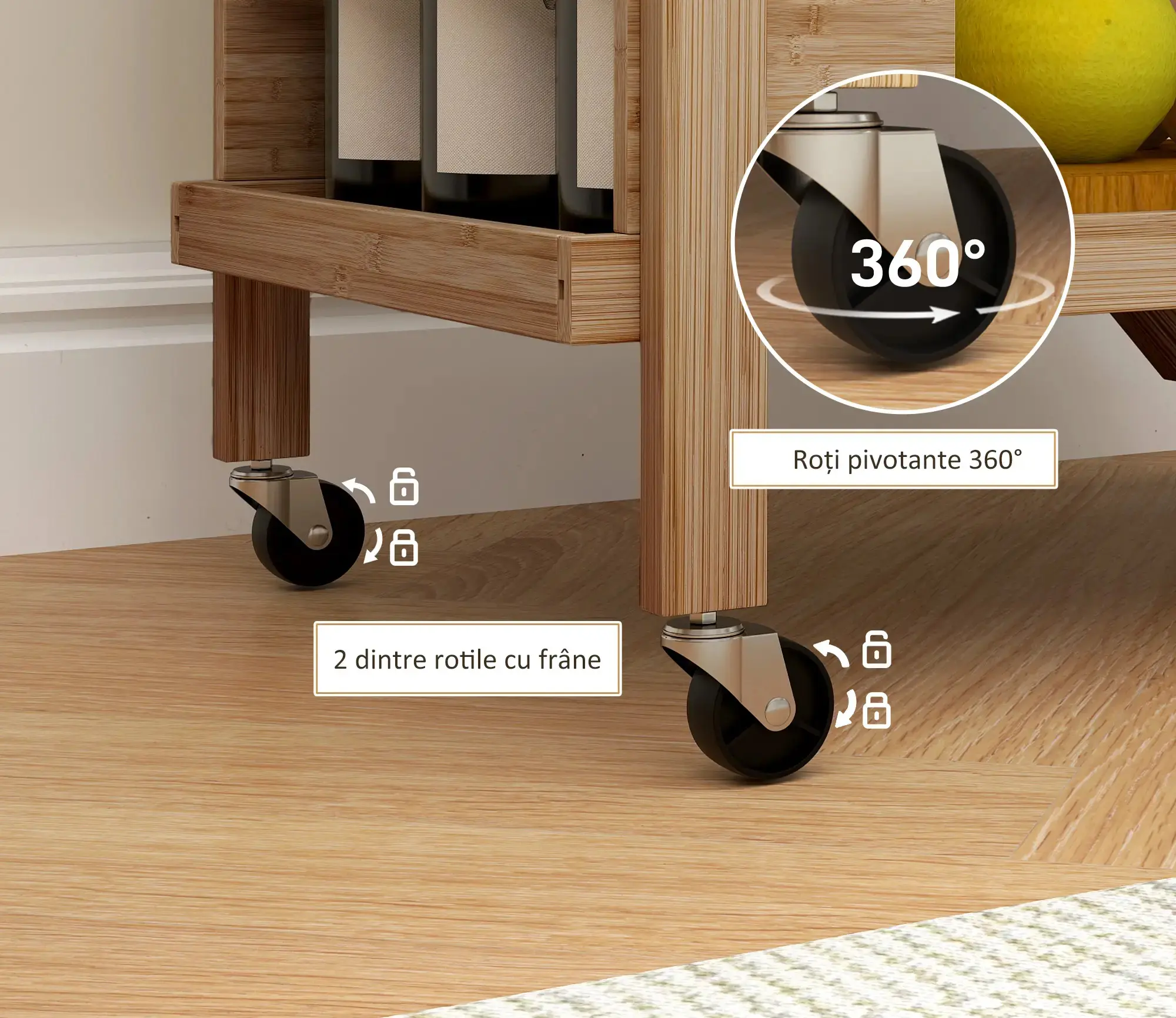 Сервировочная тележка Homcom 801-383V00ND (Natural) - 6