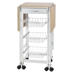 Masa-carucior de servire Homcom 801-125 (White/Oak) Thumb