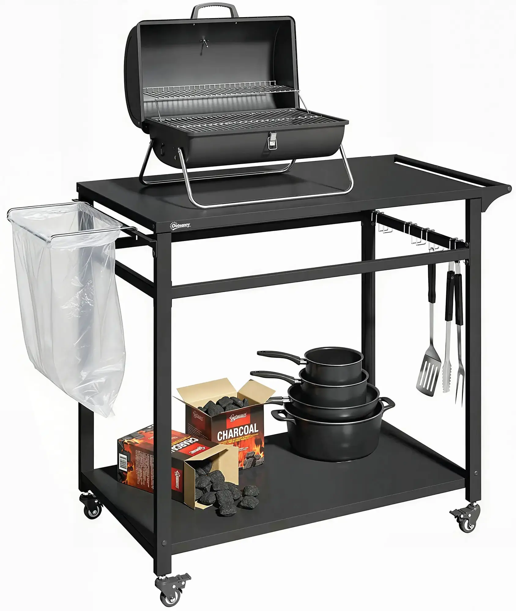 Сервировочная тележка Outsunny 846-253V00BK (Black) - 4