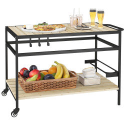 Сервировочный столик Outsunny 84B-999V00ND (Natural/Black) Thumb