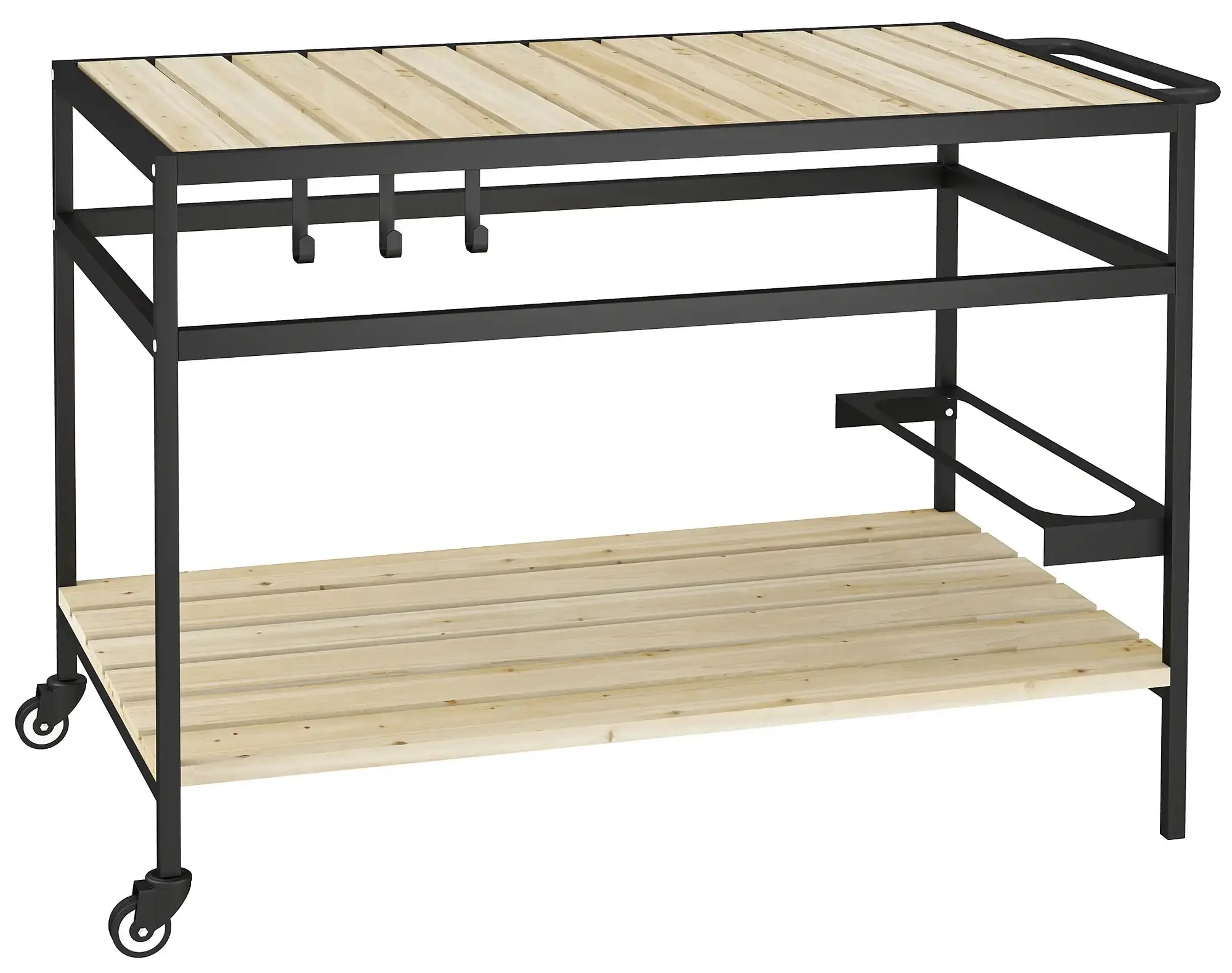 Сервировочный столик Outsunny 84B-999V00ND (Natural/Black) - 4