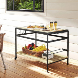 Сервировочный столик Outsunny 84B-999V00ND (Natural/Black) Thumb