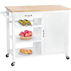 Шкафчик-тележка Tempo Kondela Robins (White/Natural) Thumb