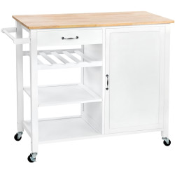 Шкафчик-тележка Tempo Kondela Robins (White/Natural) Thumb