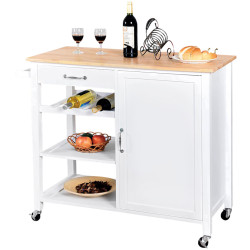 Шкафчик-тележка Tempo Kondela Robins (White/Natural) Thumb