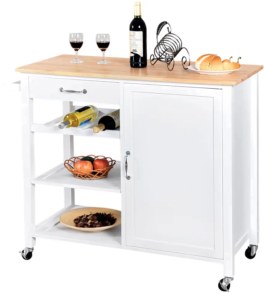 Шкафчик-тележка Tempo Kondela Robins (White/Natural) - 4