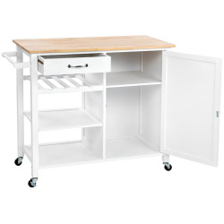 Шкафчик-тележка Tempo Kondela Robins (White/Natural) Thumb