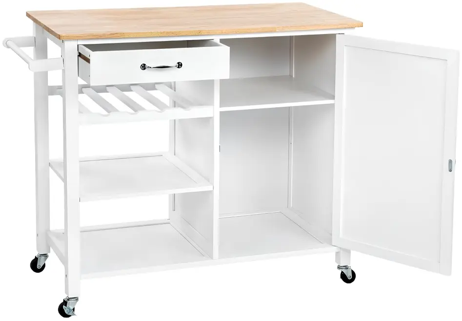 Шкафчик-тележка Tempo Kondela Robins (White/Natural) - 5