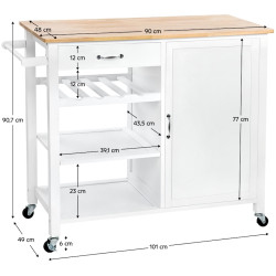 Шкафчик-тележка Tempo Kondela Robins (White/Natural) Thumb